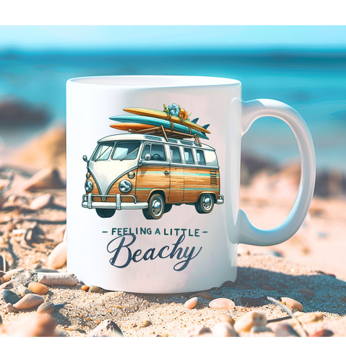 Beachy surf van mug retro - beachy,