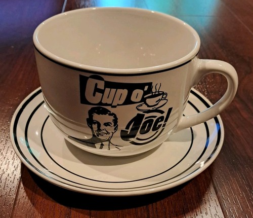 Stoneware cup joe coffee - of,