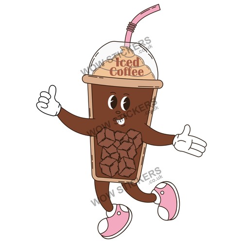 Iced coffee mascot sticker - mascot,