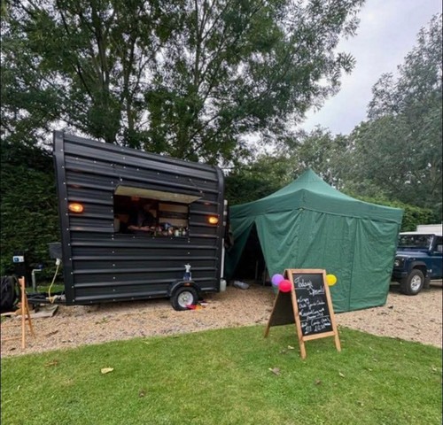Navy blue mobile coffee - , van