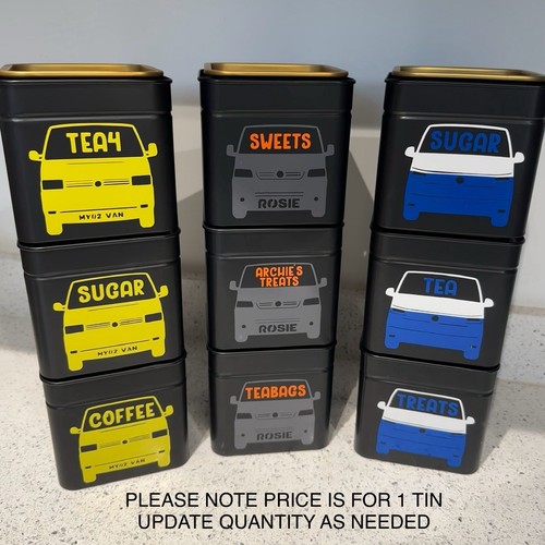 Camper storage tin jar - tin,