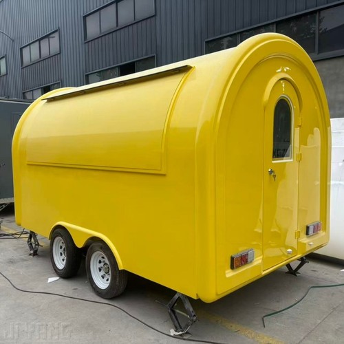 Yellow rounded food trailer - yellow,
