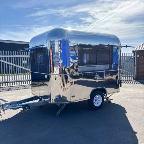 Silver mirror food trailer - mirror,