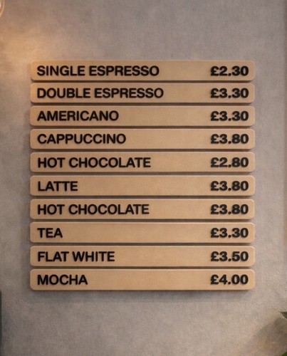 Magnetic coffee menu - magnetic, for
