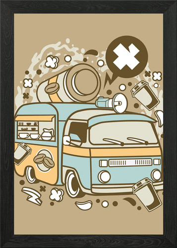 Coffee van framed - coffee,