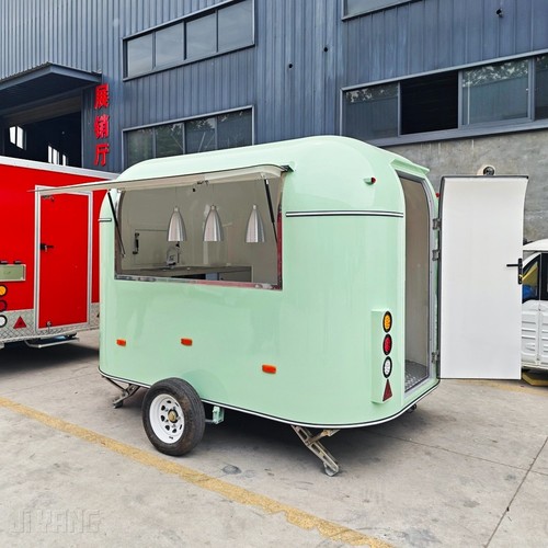 Mint green food trailer ice - food,
