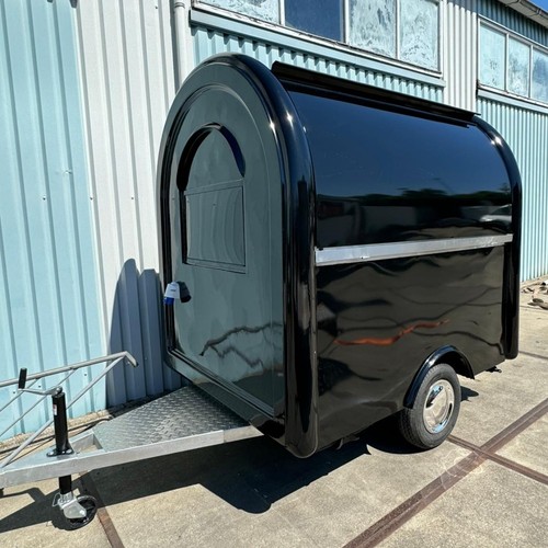 Black food trailer mobile - black,